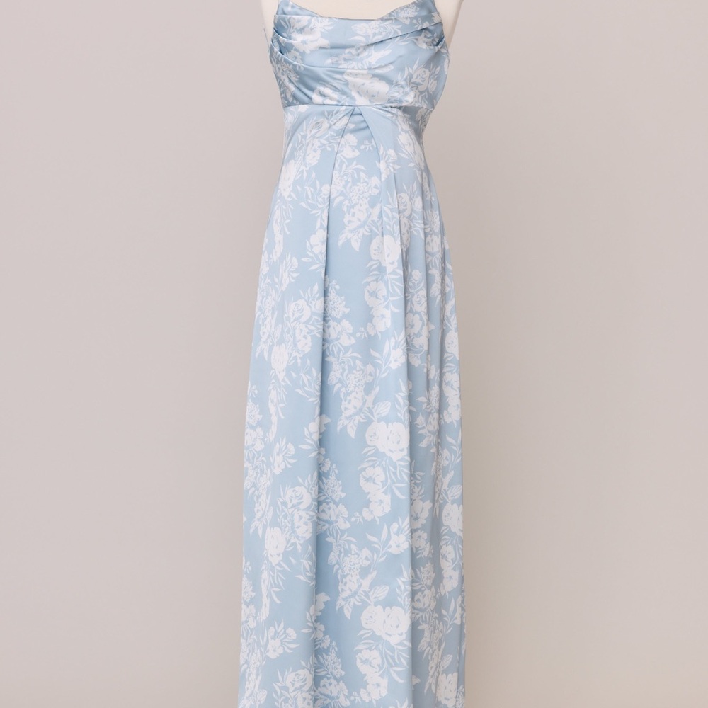Revelry Blue and White Gown Maternity